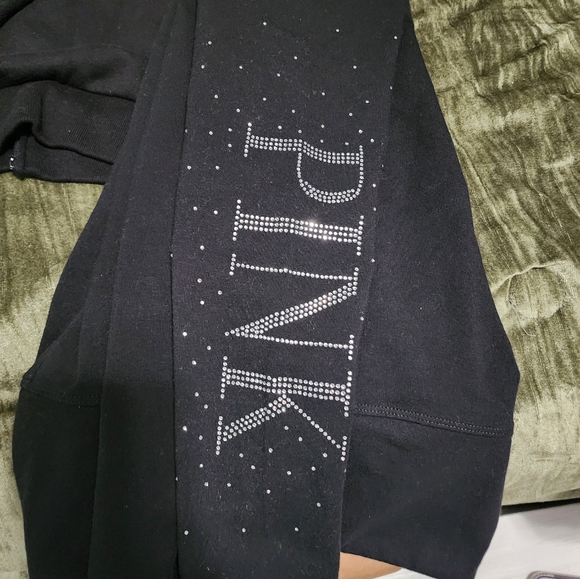 Victoria's Secret Black Leggings with Rhinestone Logo - Picture 1 of 1